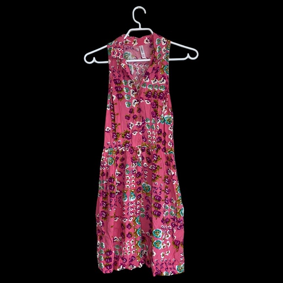 Vintage Style Floral Summer Dress, Polo Golf Sleeveless Mini Dress. - Picture 6 of 7